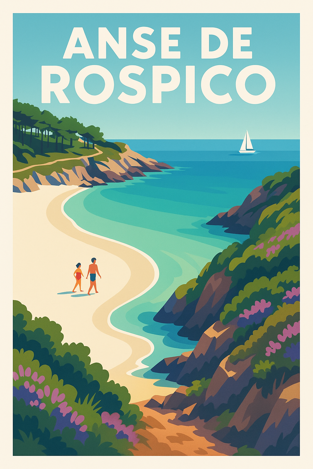 Affiche de Anse de Rospico - Le charme sauvage de la Bretagne au format poster