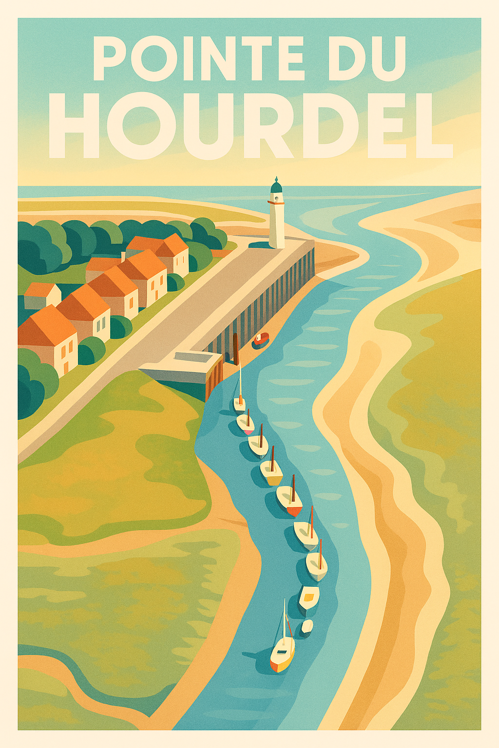 Affiche de Pointe du Hourdel - L'éclat de la Baie de Somme au style vintage