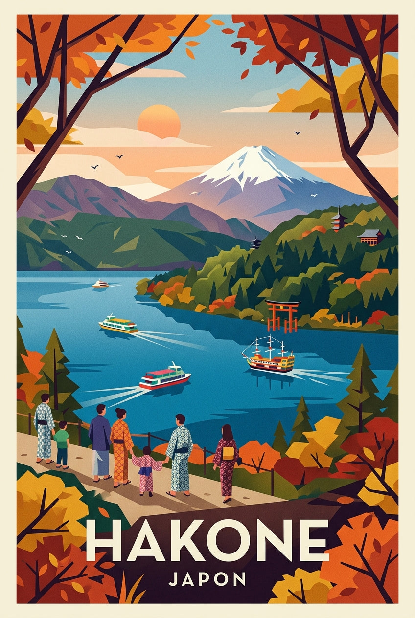 Poster d'Hakone, lac Ashi et Mont Fuji | Afich