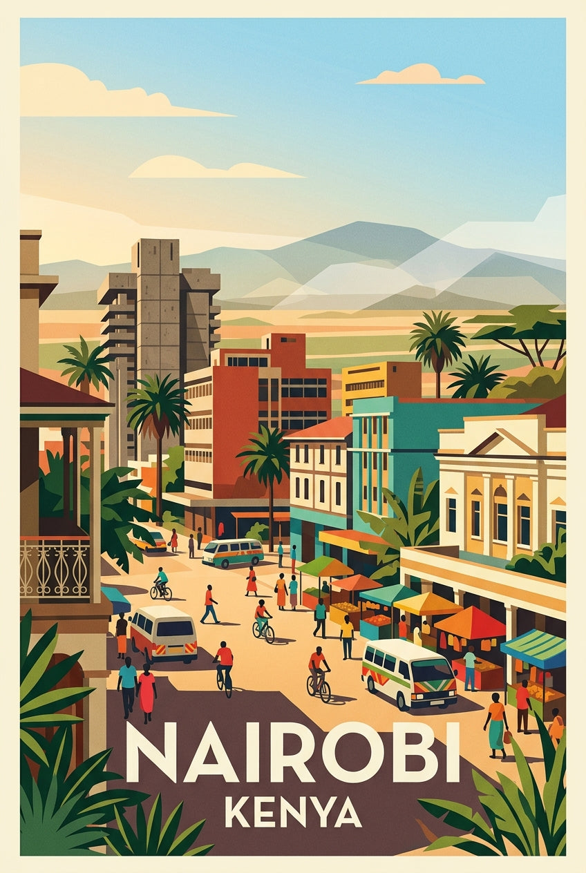Affiche de Nairobi, poster ville du Kenya | Afich