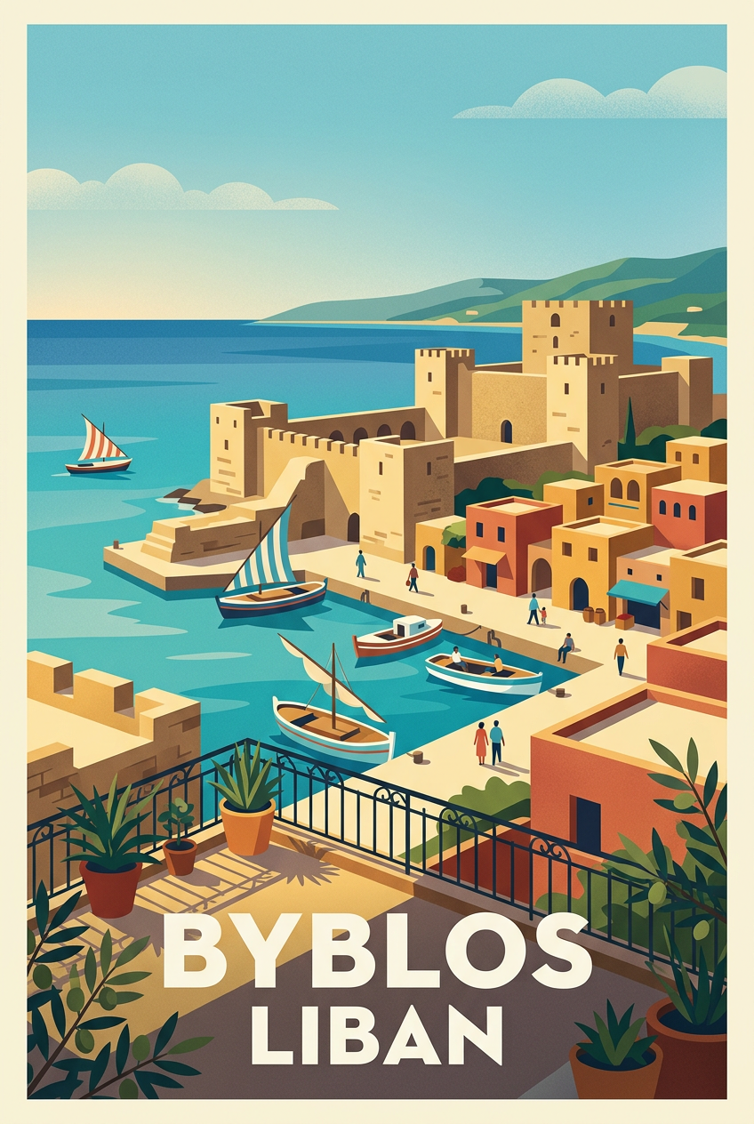 Affiche de Byblos, poster ville du Liban | Afich