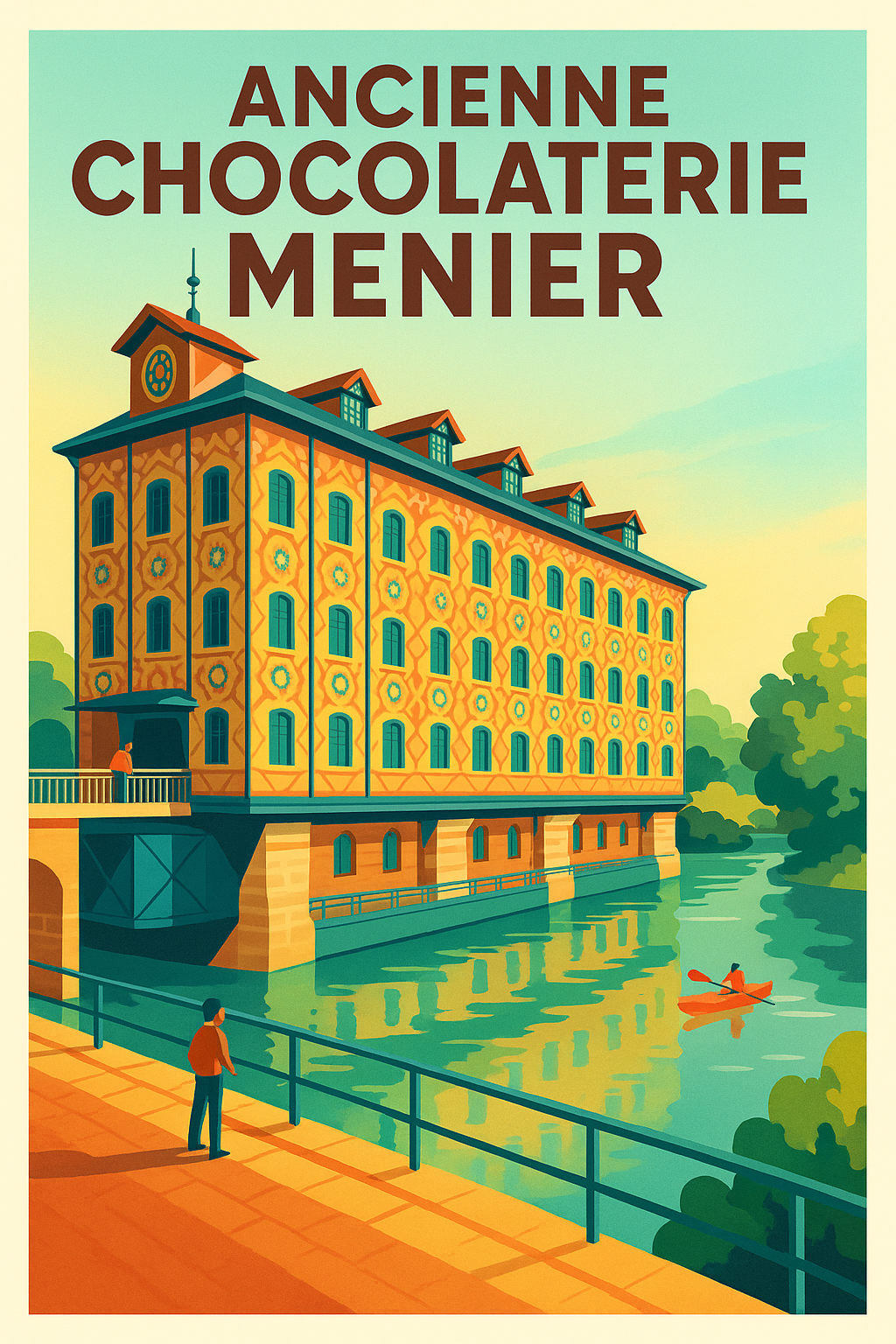Affiche de Ancienne Chocolaterie Menier - Un chef-d'œuvre industriel au bord de l'eau