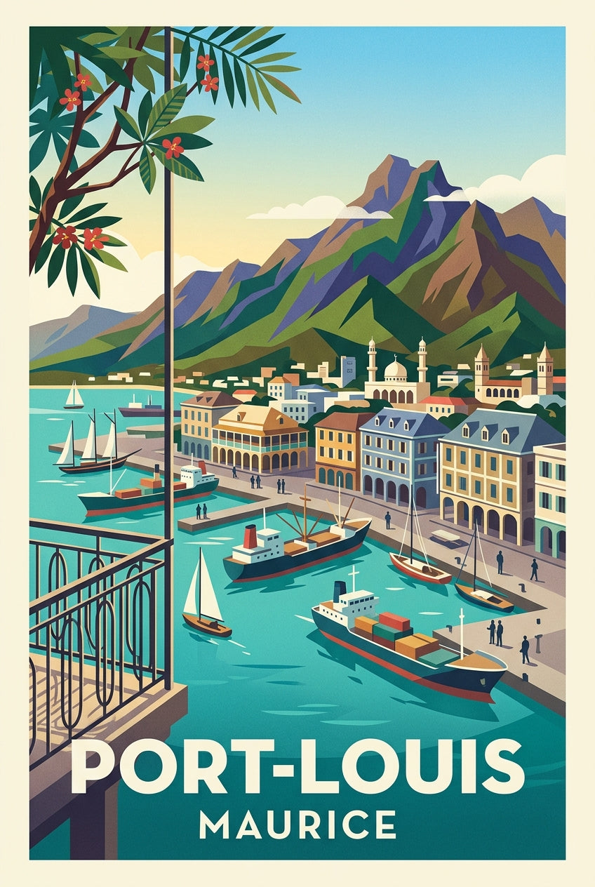Affiche de Port-Louis, poster vue du port | Afich