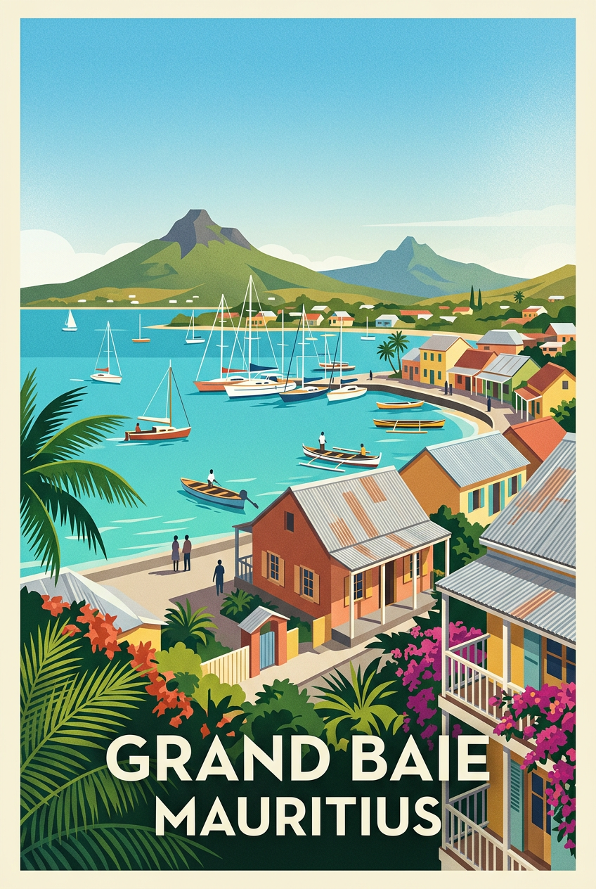 Affiche de Grand Baie, poster de l'île Maurice | Afich