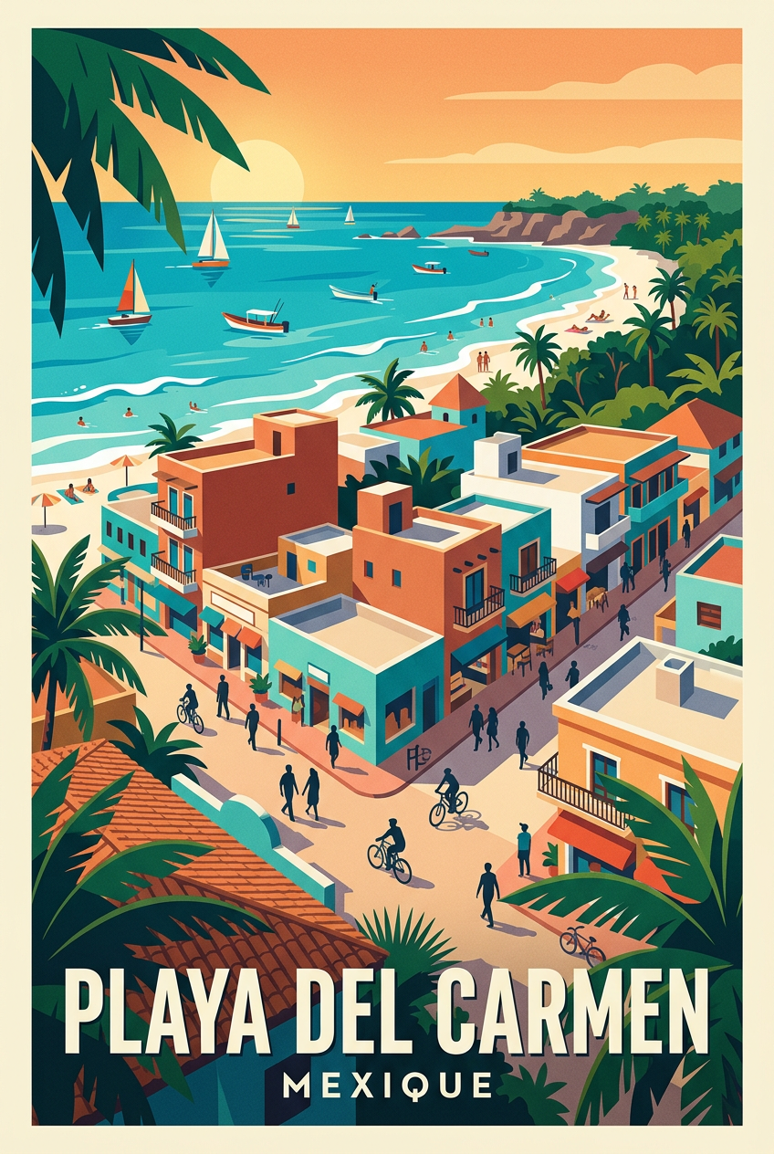 Affiche de Playa del Carmen, décor Mexique | Afich