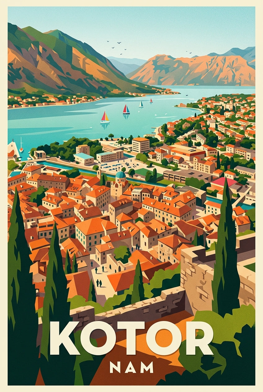 Affiche de Kotor, poster ville médiévale | Afich