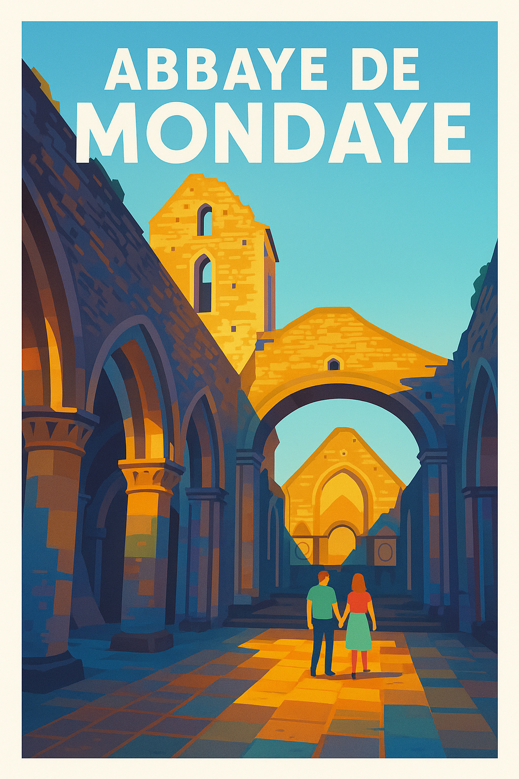 Affiche de Abbaye de Mondaye - L'élégance du patrimoine normand sous la lumière