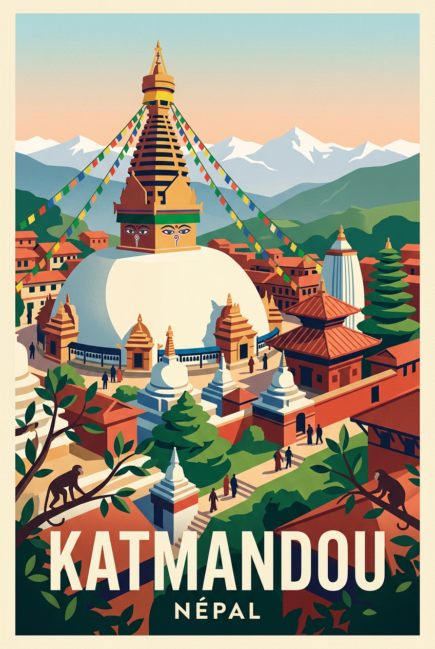Poster Katmandou, poster Népal et Himalaya | Afich