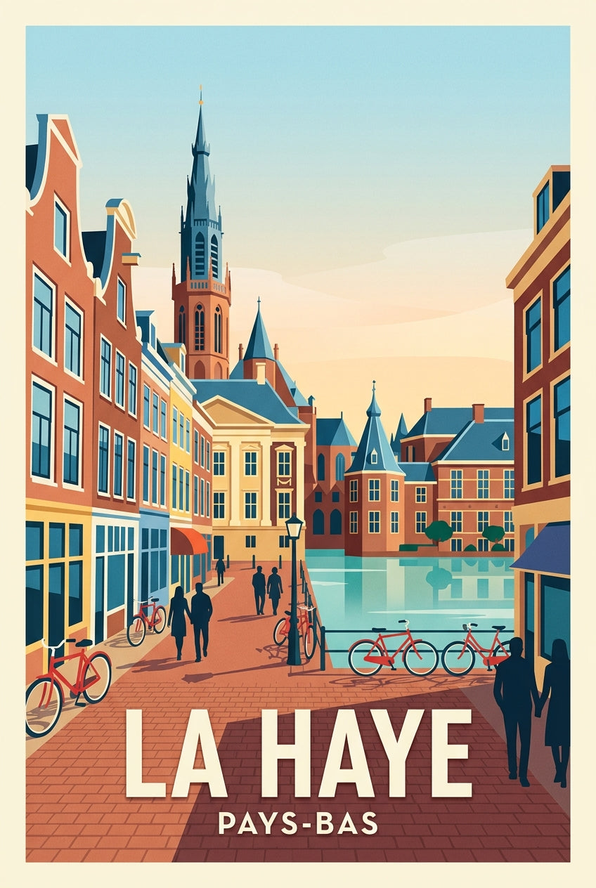 Affiche de La Haye, poster ville des Pays-Bas | Afich