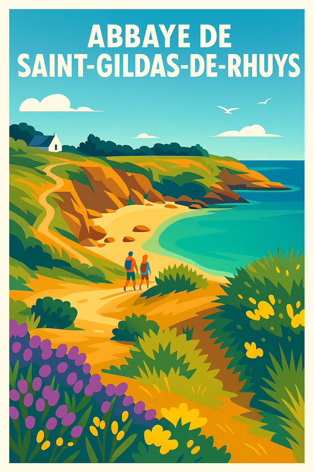 Affiche de Saint-Gildas-de-Rhuys - Évasion sauvage sur les falaises bretonnes