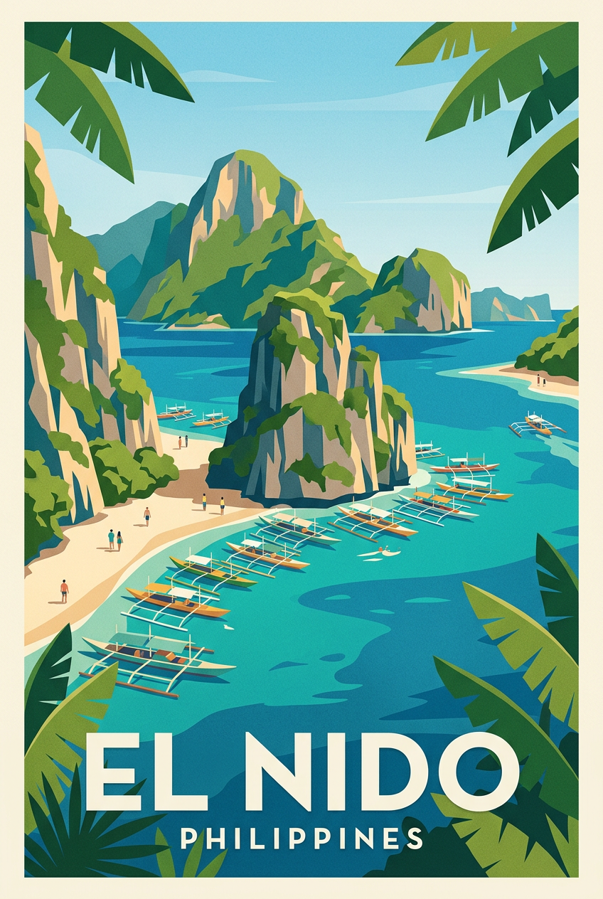 Poster d'El Nido, Philippines, lagune tropicale | Afich