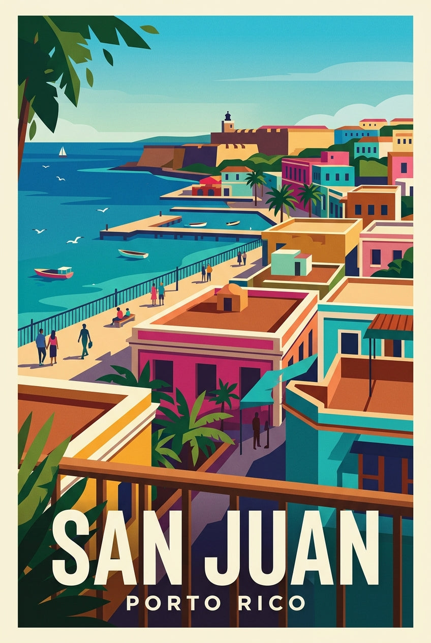 Affiche de San Juan, poster ville de Porto Rico | Afich