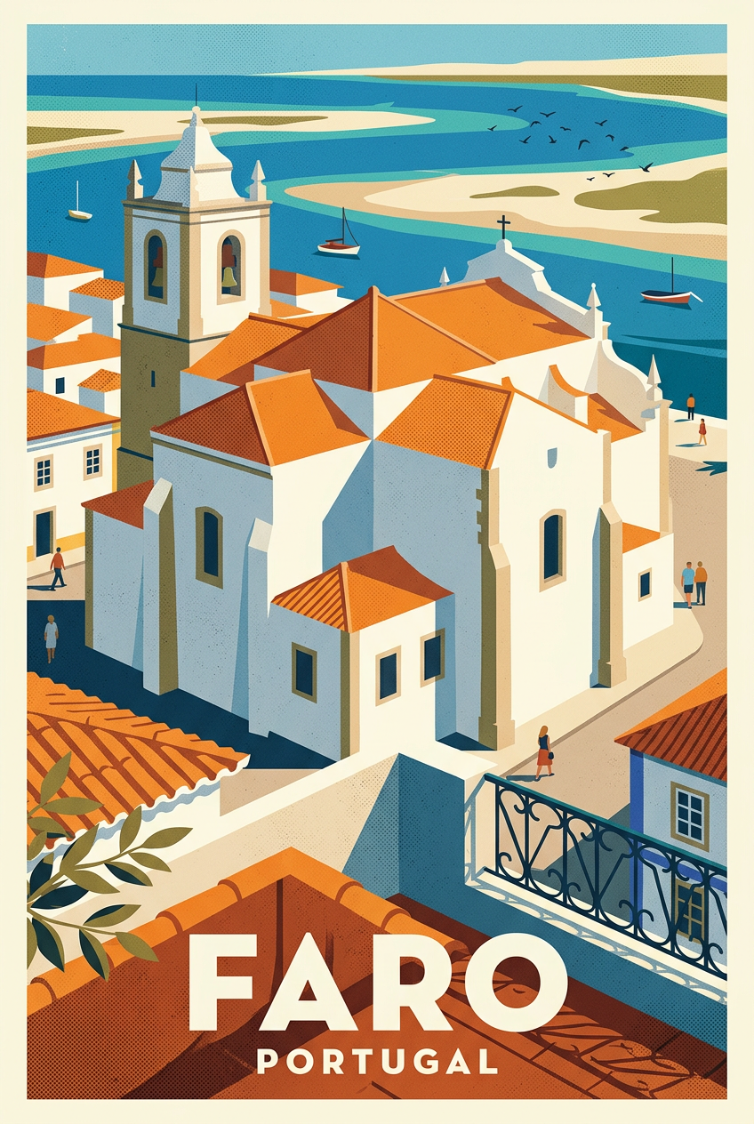 Poster de Faro, affiche de la cathédrale | Afich
