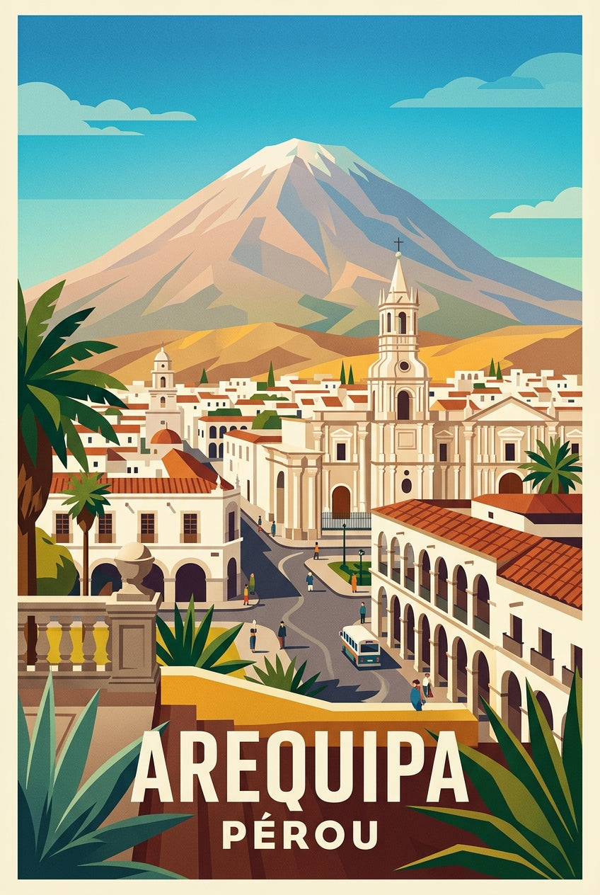 Affiche d'Arequipa, poster ville blanche | Afich