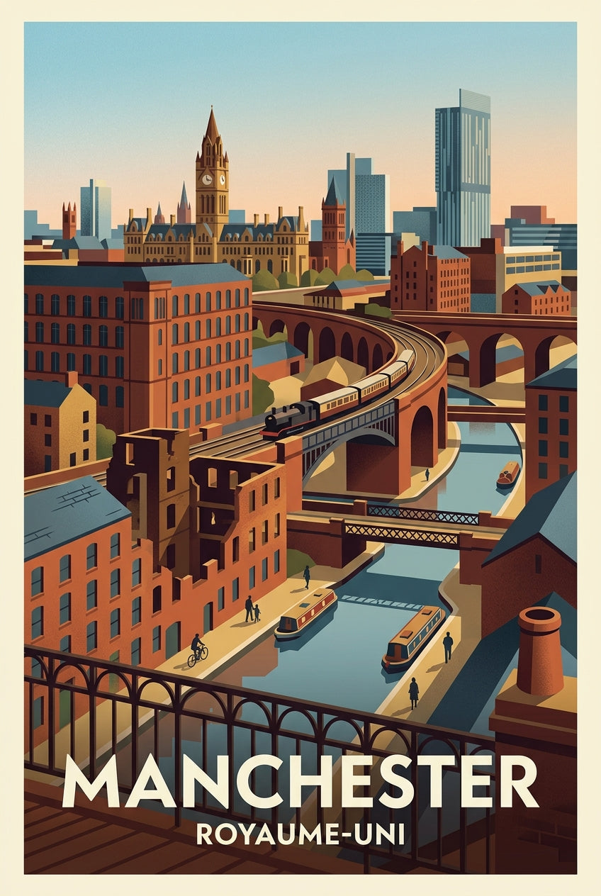 Affiche de Manchester, poster style vintage | Afich