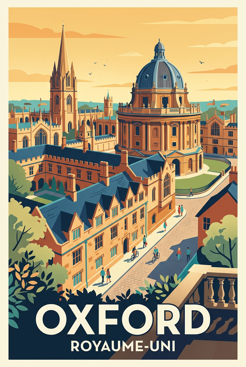 Affiche d'Oxford, Radcliffe Camera et architecture | Afich
