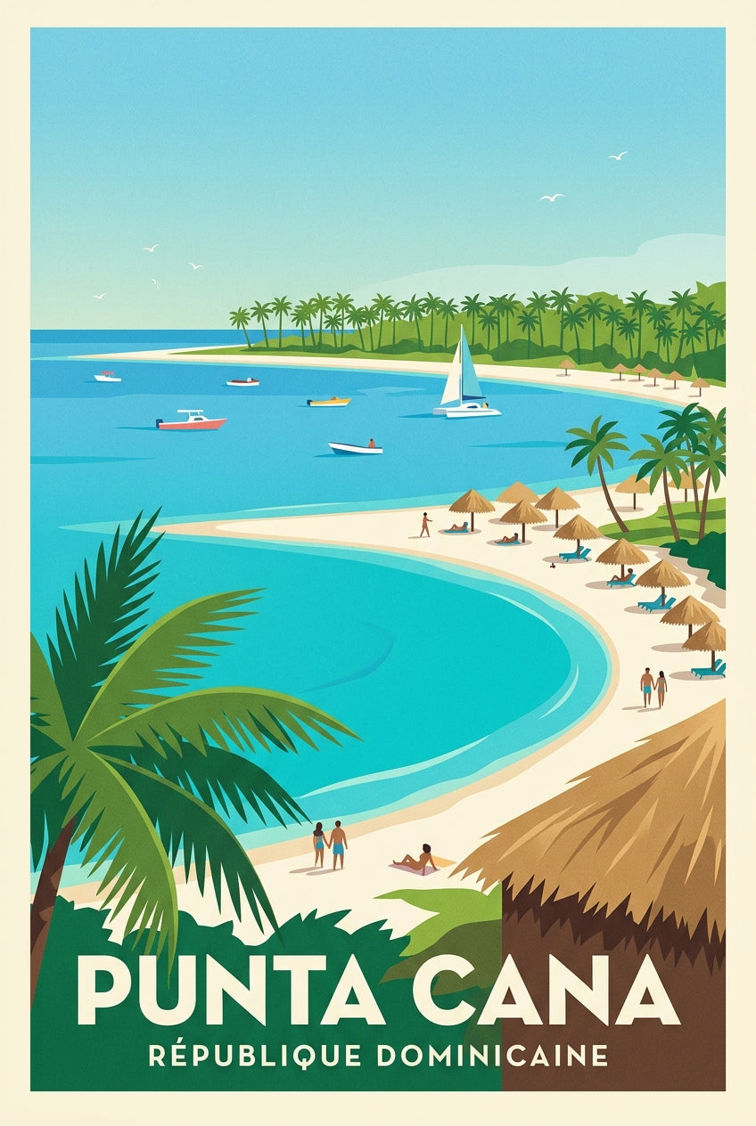 Poster de Punta Cana, poster voyage exotique | Afich