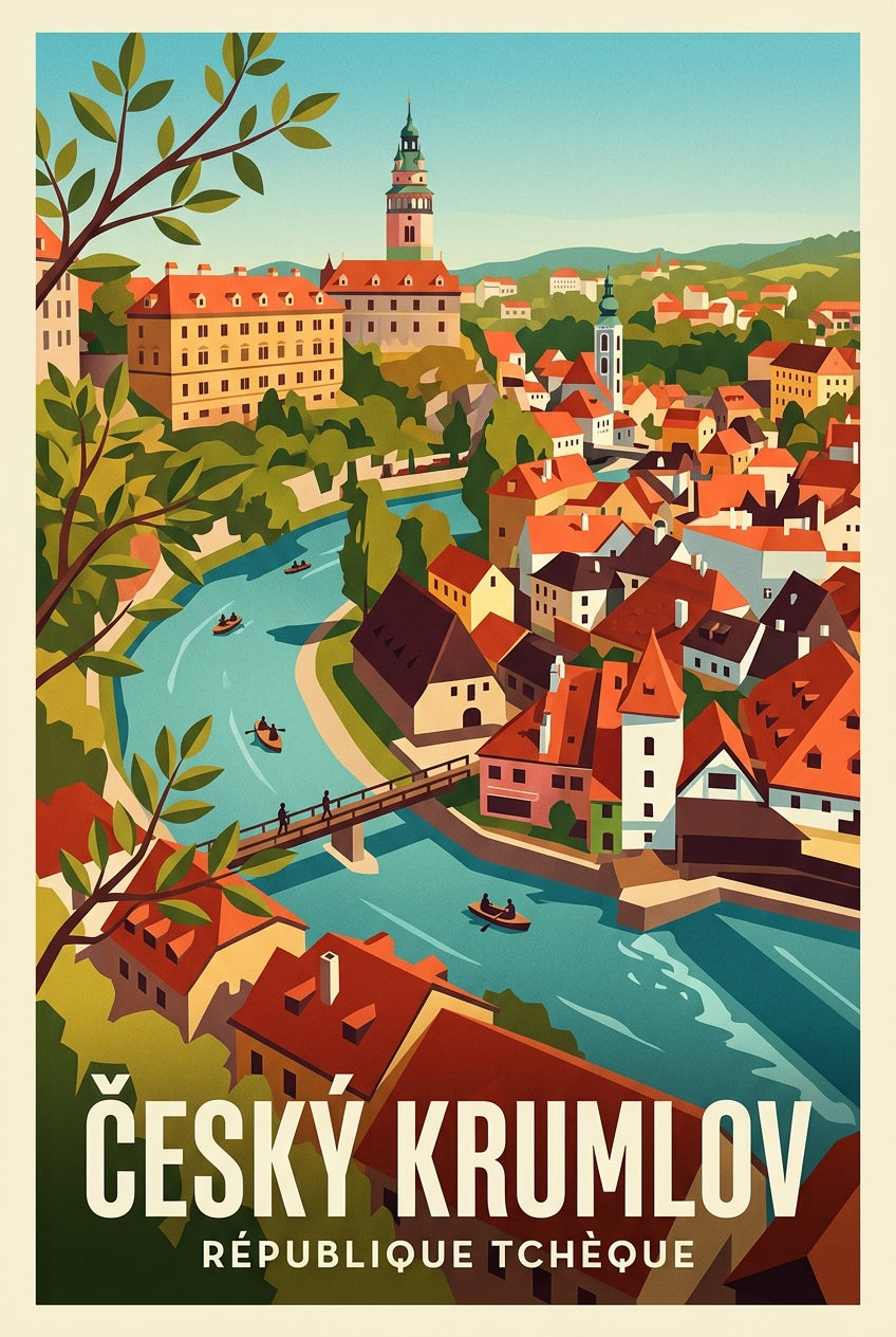 Affiche de Český Krumlov, ville de Bohême | Afich