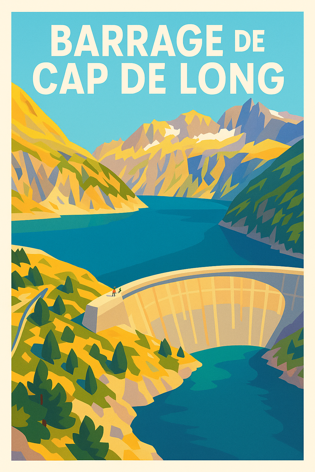 Affiche de Barrage de Cap de Long - Majesté des Pyrénées