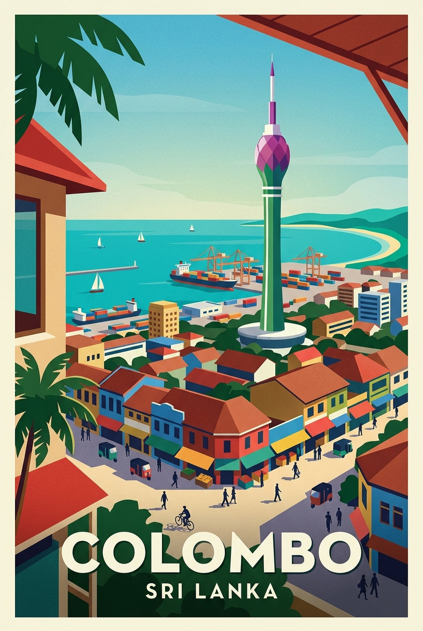 Affiche de Colombo, Lotus Tower au Sri Lanka