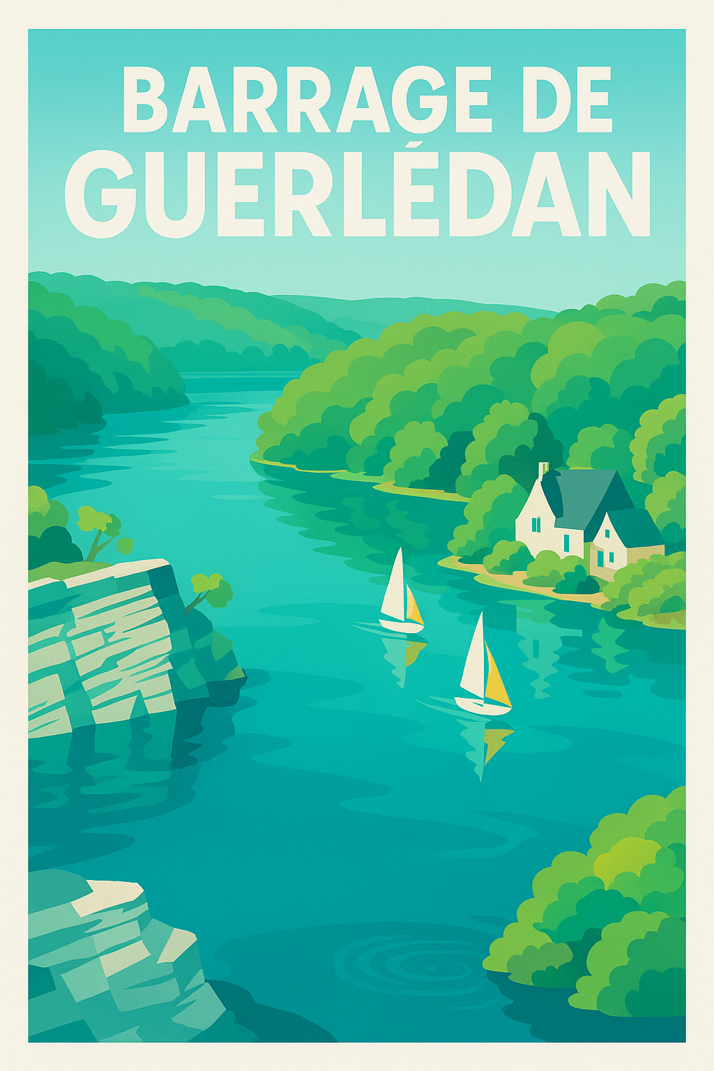 Affiche de Barrage de Guerlédan - L'écrin sauvage au cœur de la Bretagne