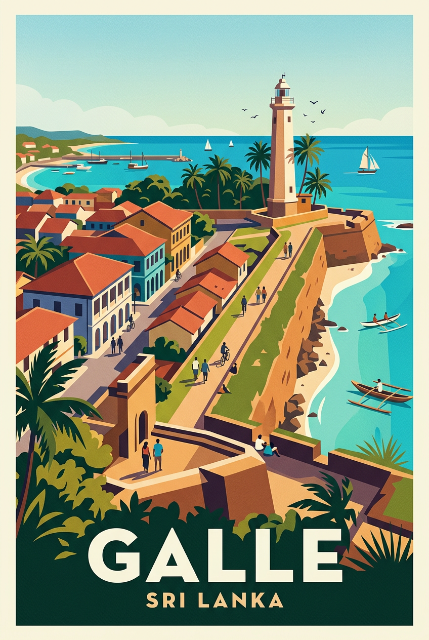 Poster de Galle, affiche Sri Lanka phare | Afich