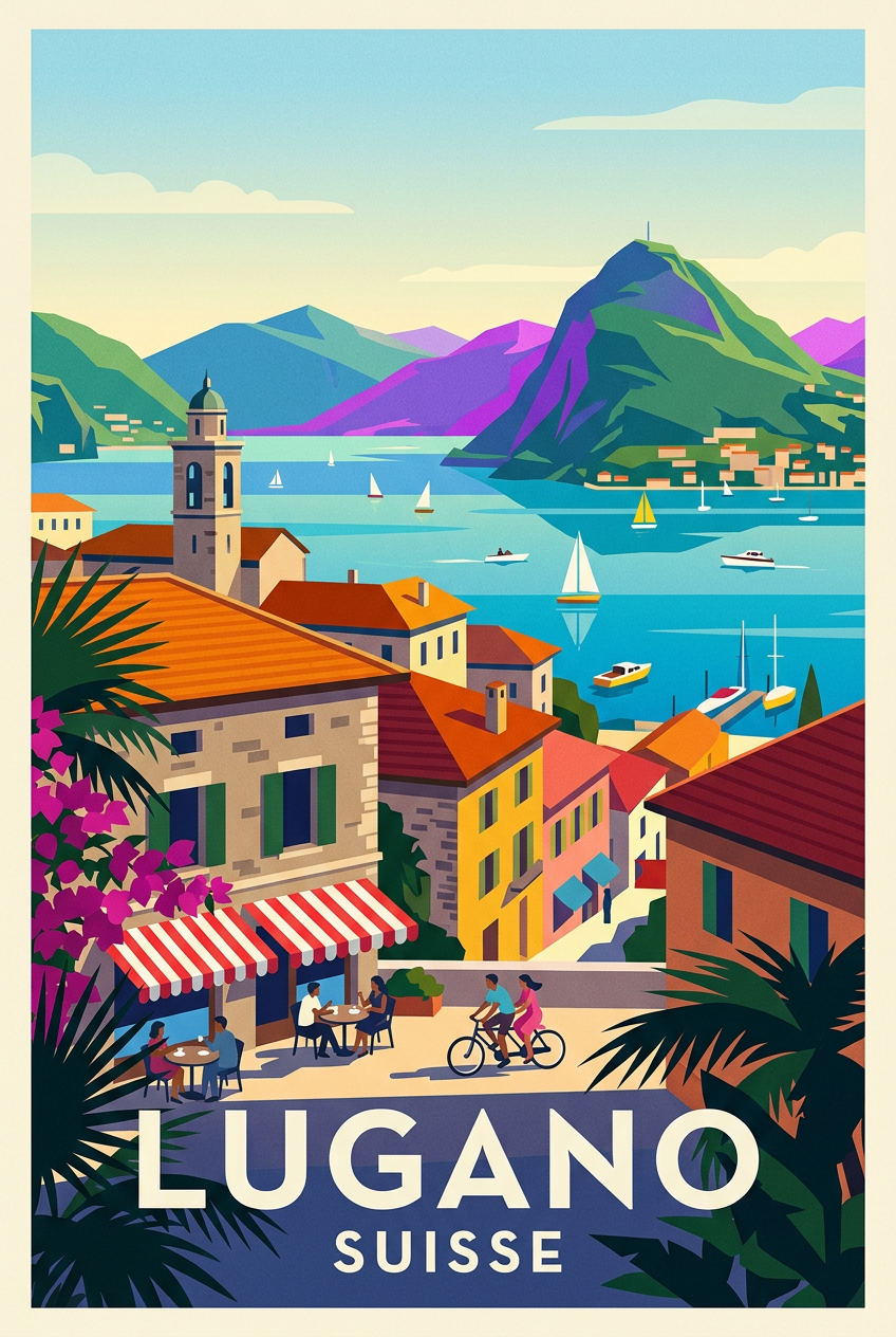 Affiche de Lugano, poster Perle du Tesin | Afich