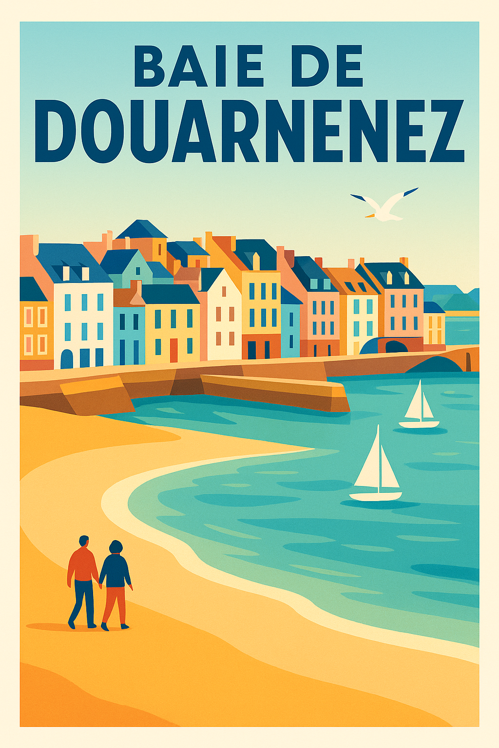 Affiche de Baie de Douarnenez - L'élégance vintage du littoral breton