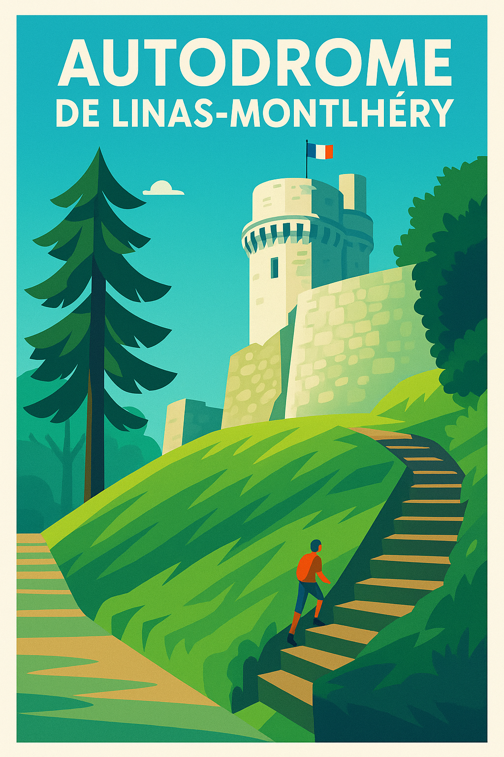 Affiche de Autodrome de Linas-Montlhéry - L'élégance historique du patrimoine essonnien