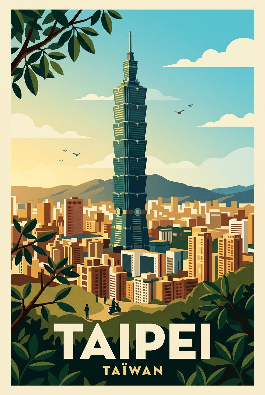 Affiche de Taipei, poster de la ville de Taïwan | Afich