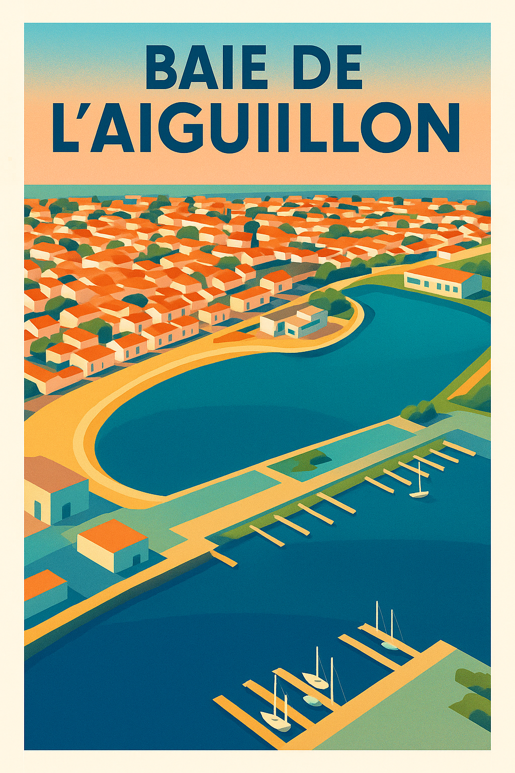 Affiche de Baie de l'Aiguillon - L'élégance maritime au style vintage
