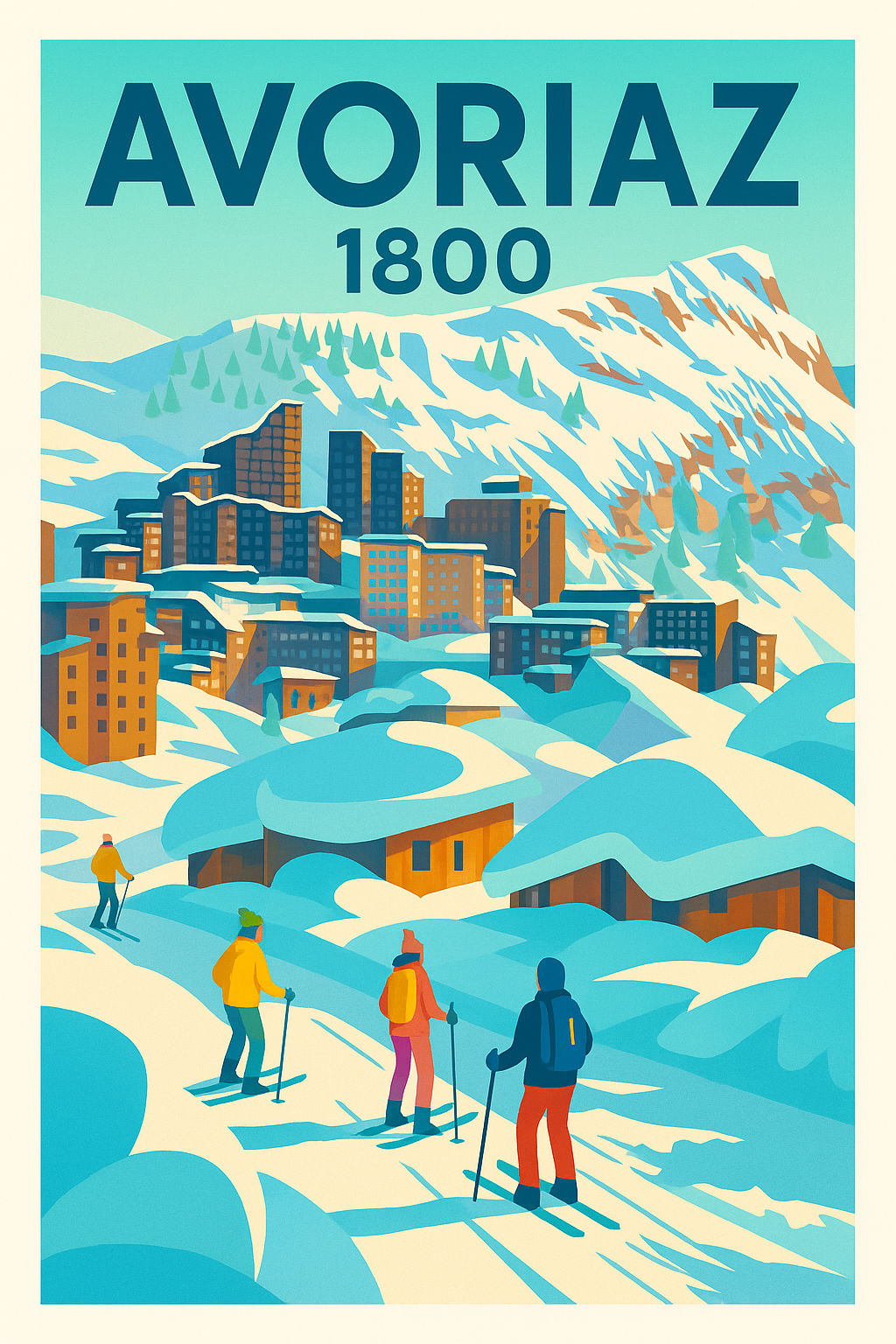 Affiche de Avoriaz 1800 - L'élégance architecturale au sommet des Alpes