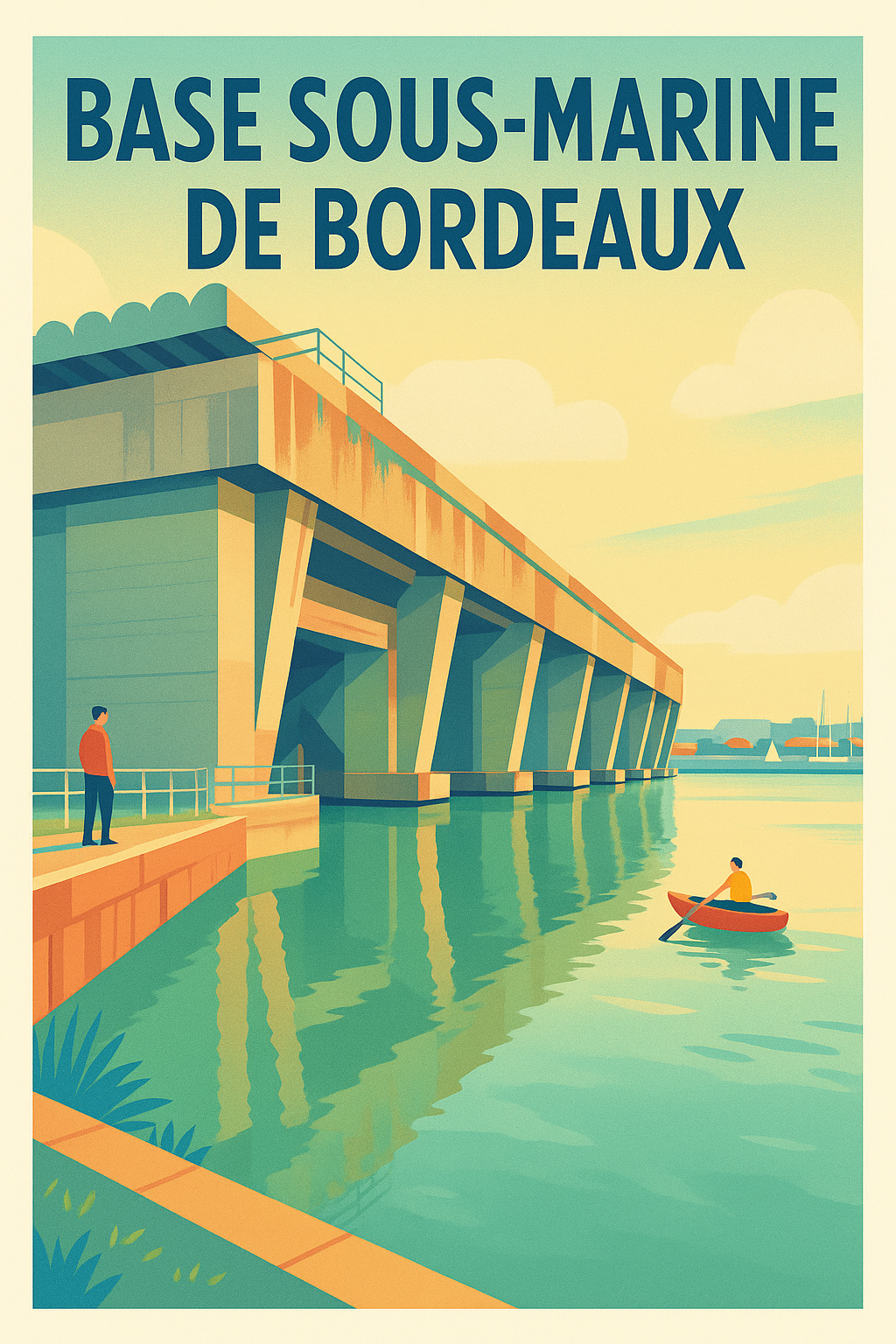 Affiche de Base sous-marine de Bordeaux - Un voyage architectural unique