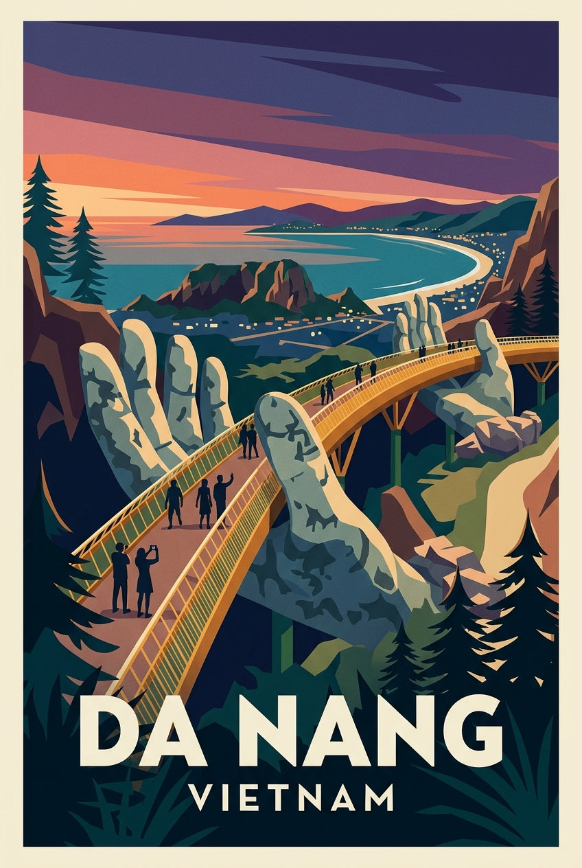 Affiche de Da Nang, Pont d'Or du Vietnam | Afich