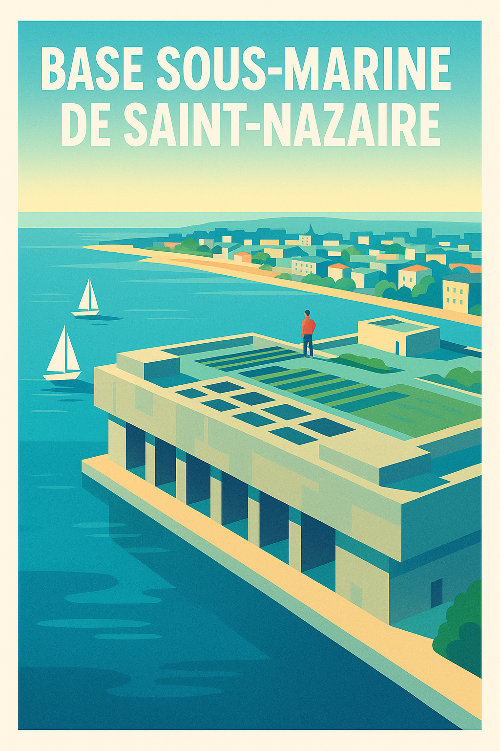 Affiche de Saint-Nazaire - L'élégance brute de la Base Sous-Marine
