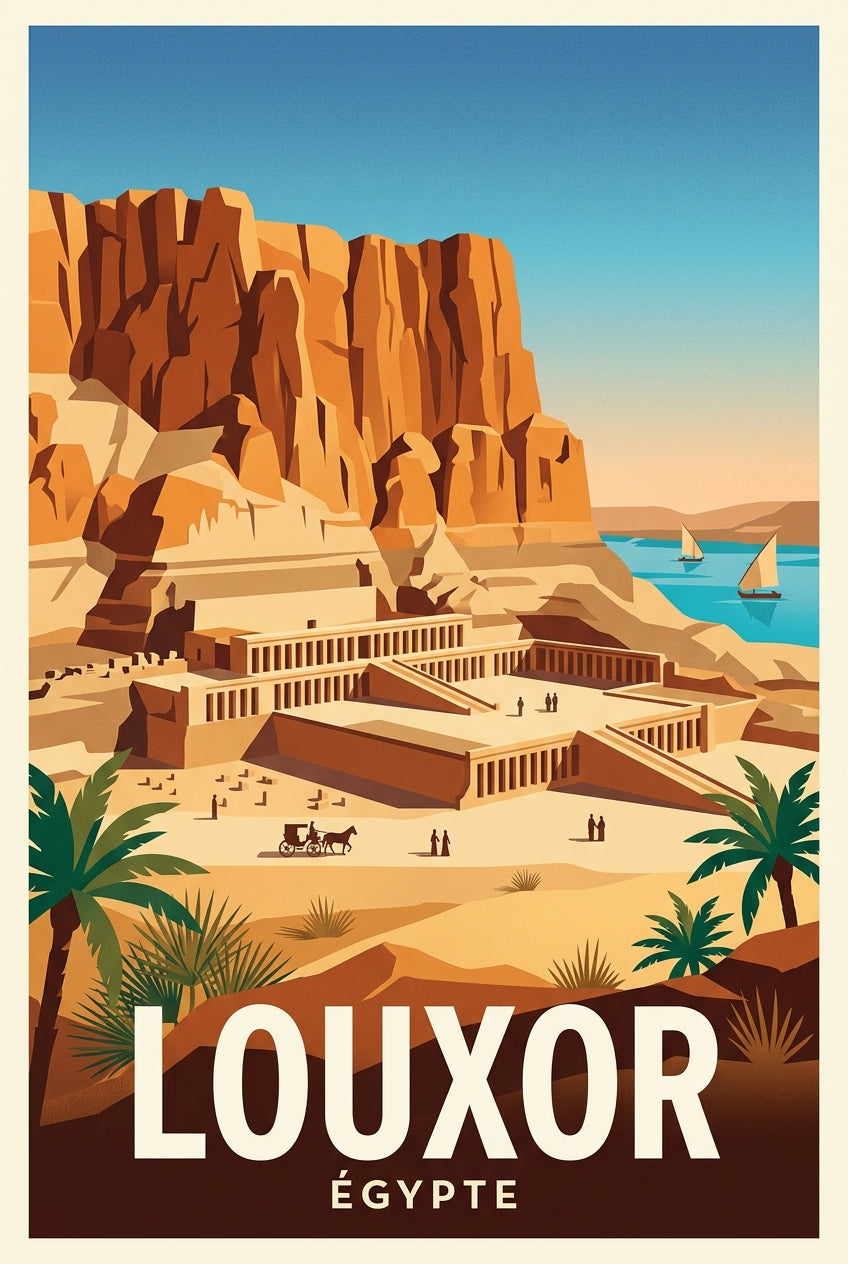 Affiche de Louxor, temple d'Hatchepsout | Afich