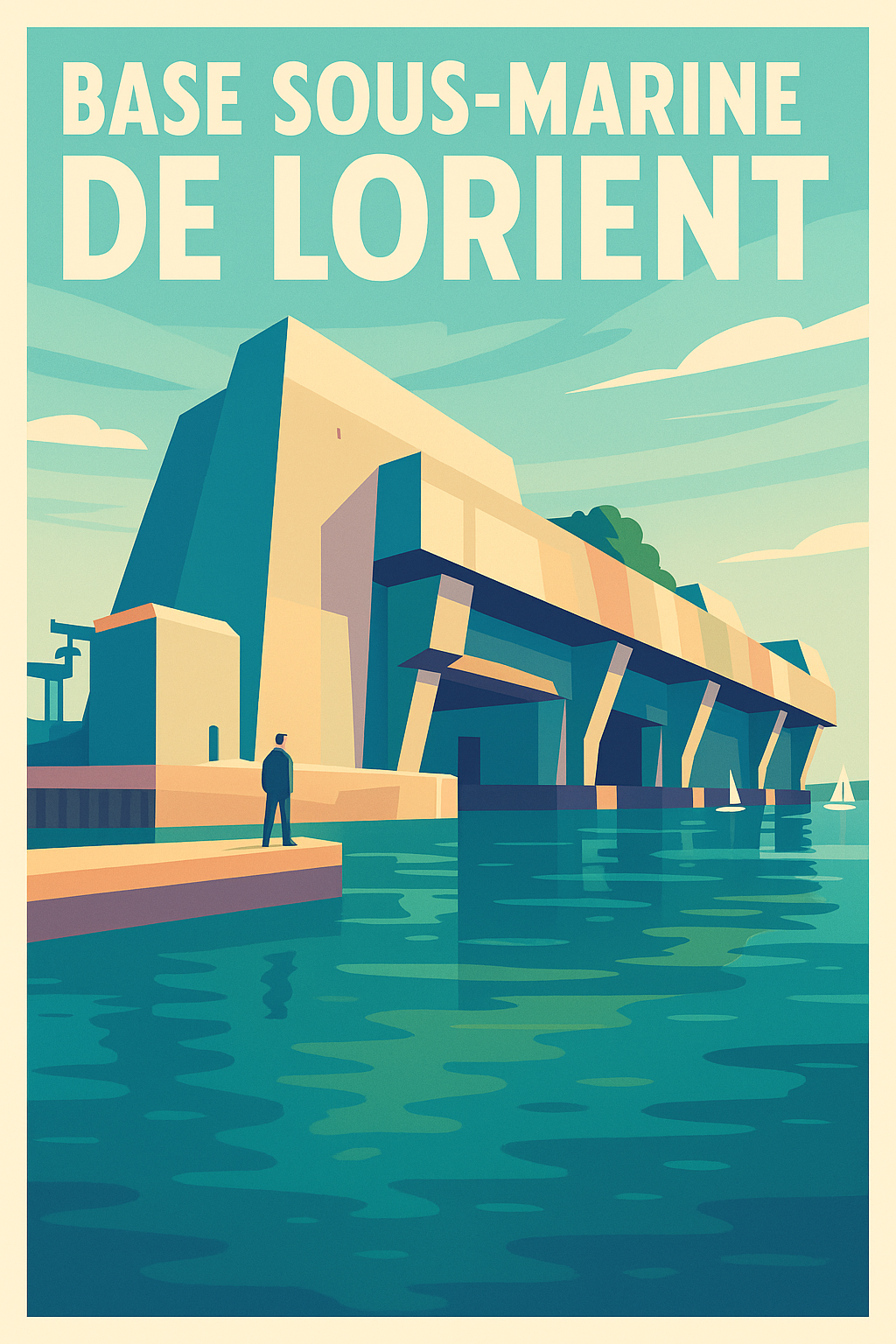 Affiche de Base sous-marine de Lorient - L'héritage monumental entre terre et mer