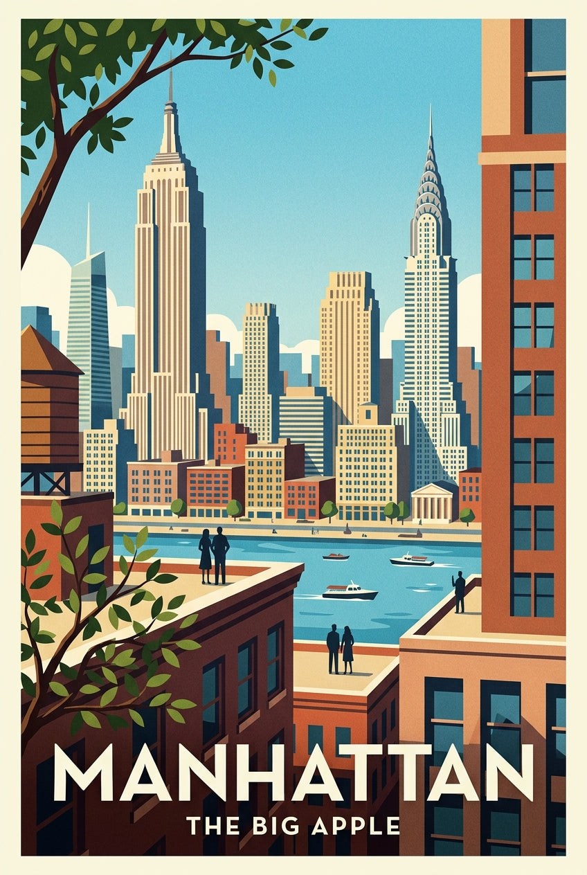 Affiche de Manhattan, gratte-ciel de New York | Afich