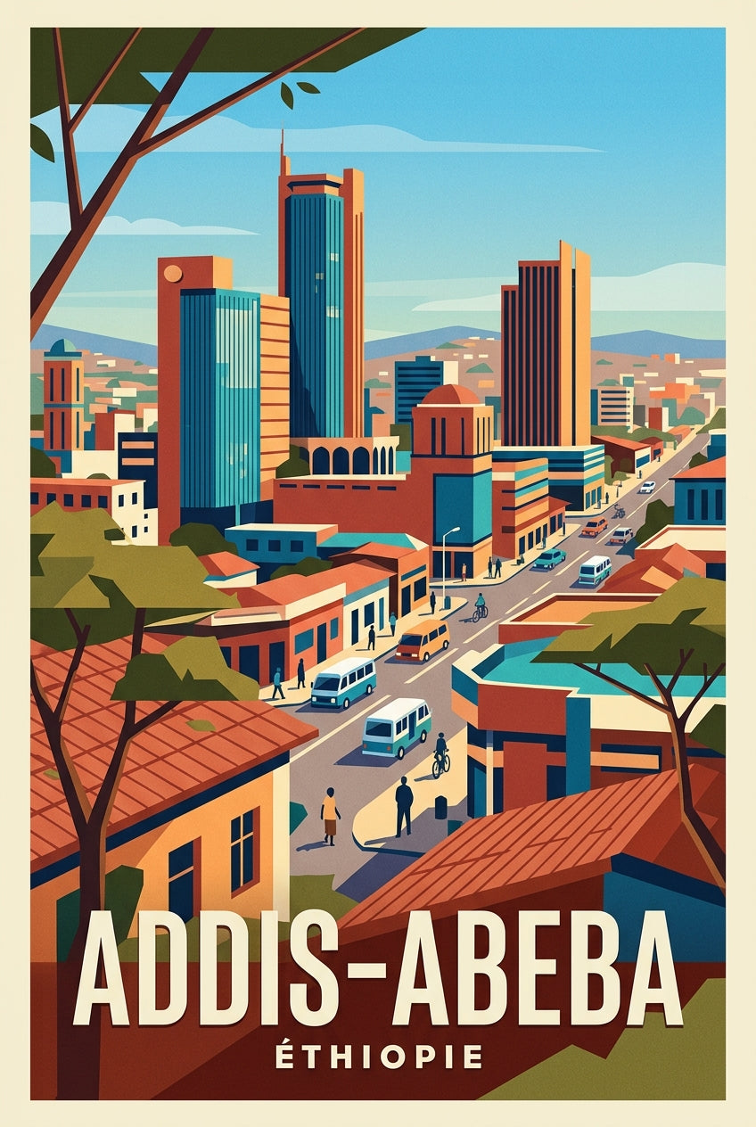 Affiche d'Addis-Abeba, poster de l'Éthiopie | Afich