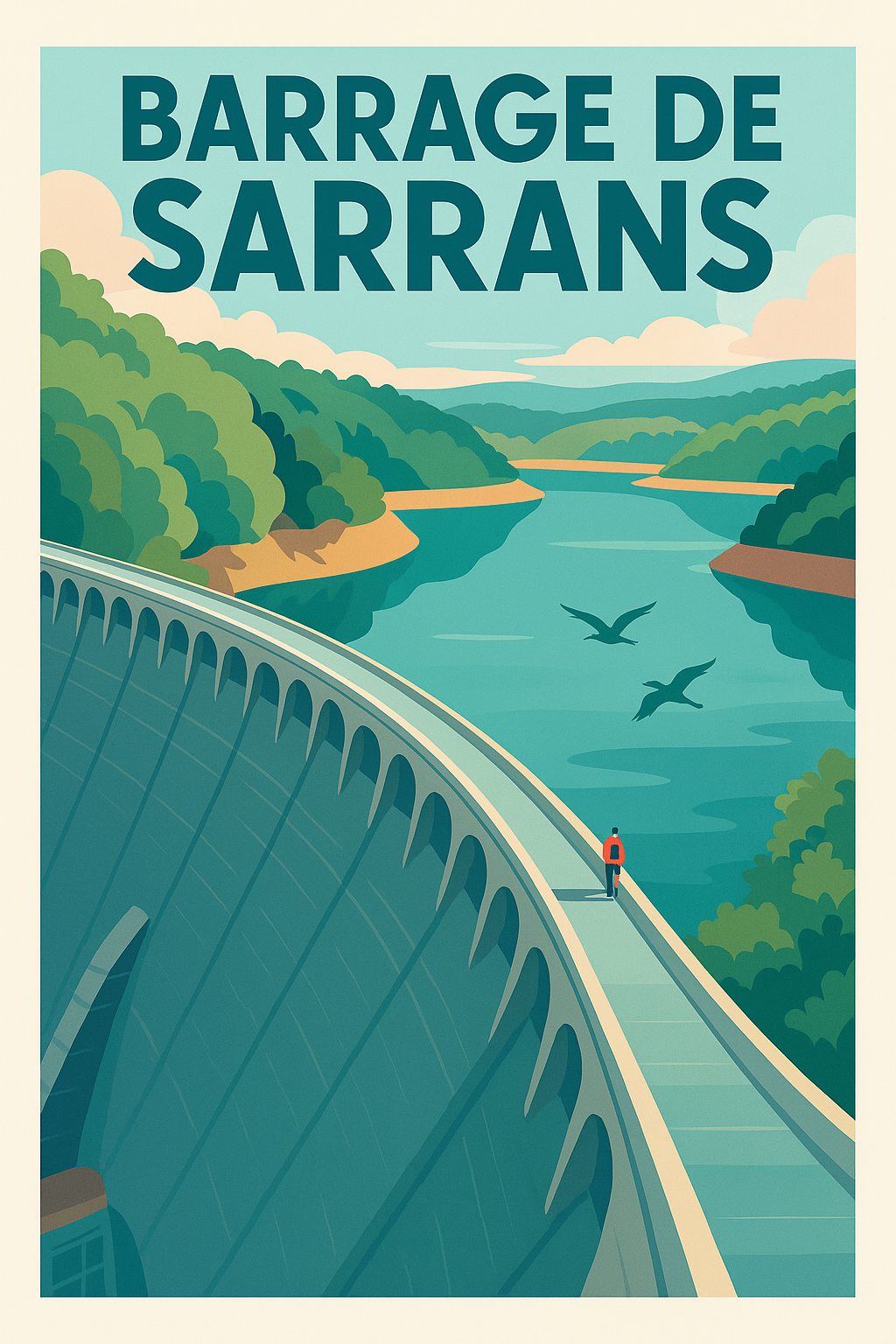Affiche de Barrage de Sarrans - Une prouesse architecturale au cœur de la nature