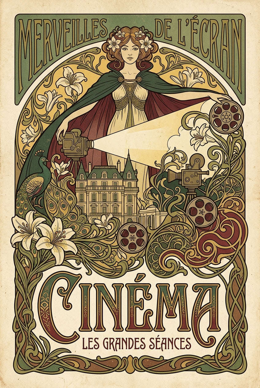 Poster du Cinéma vintage, affiche Art Nouveau | Afich