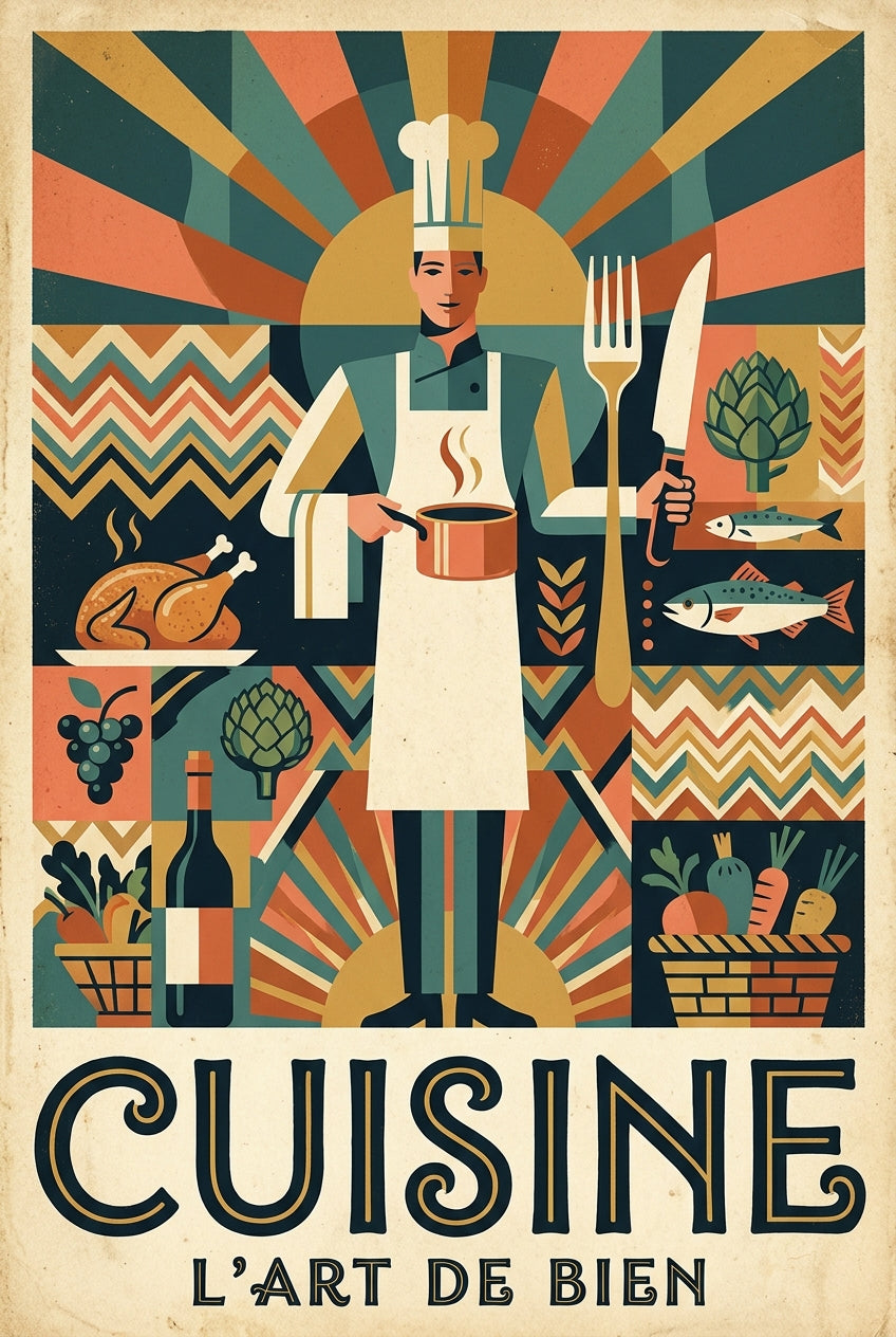 Affiche de cuisine vintage, poster art de bien | Afich