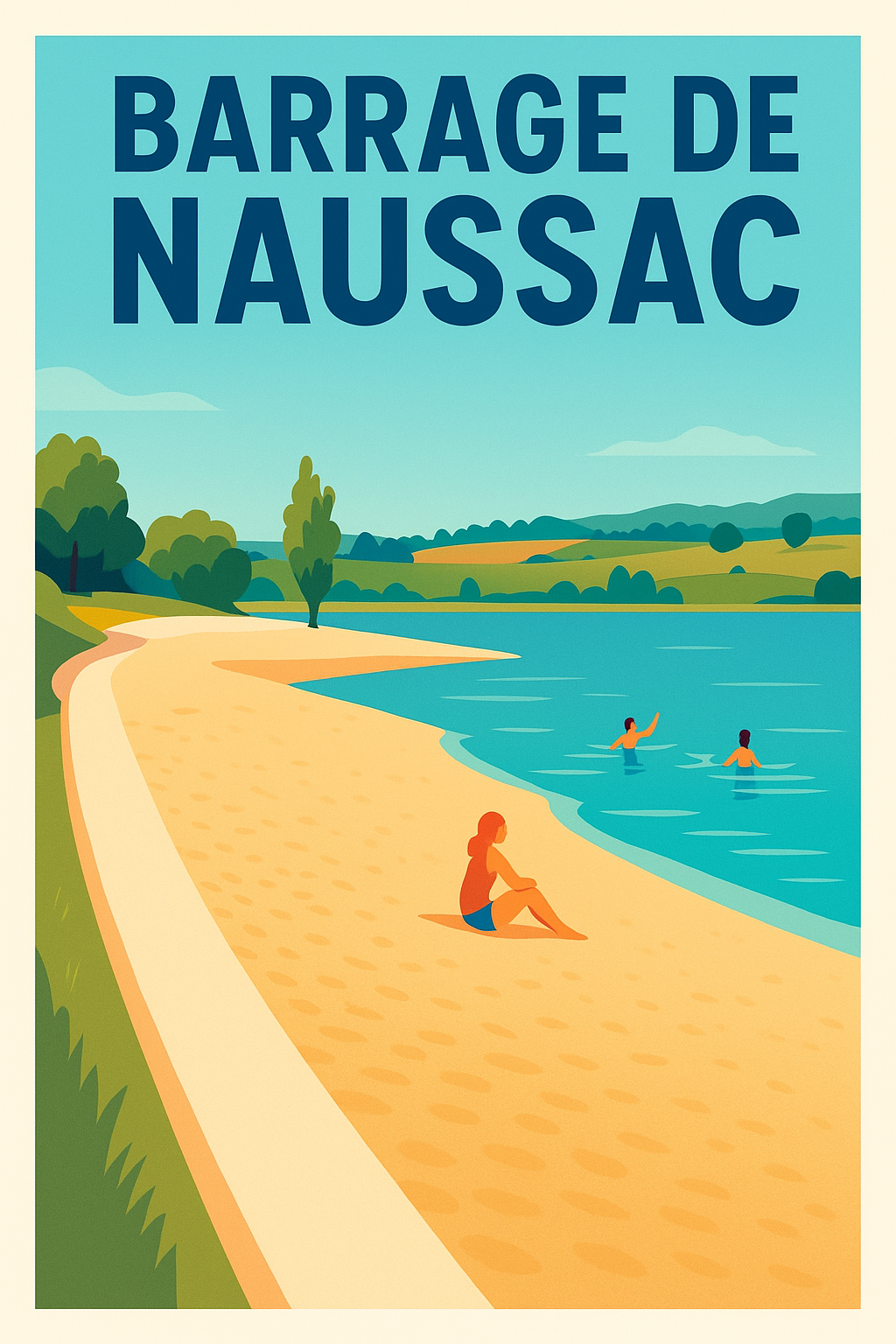 Affiche de Barrage de Naussac - Évasion solaire au cœur de la Lozère