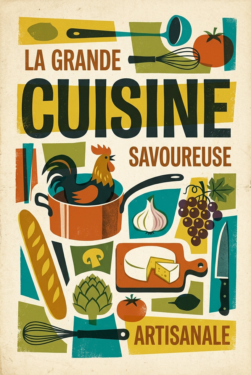 Affiche Cuisine Savoureuse, style vintage | Afich
