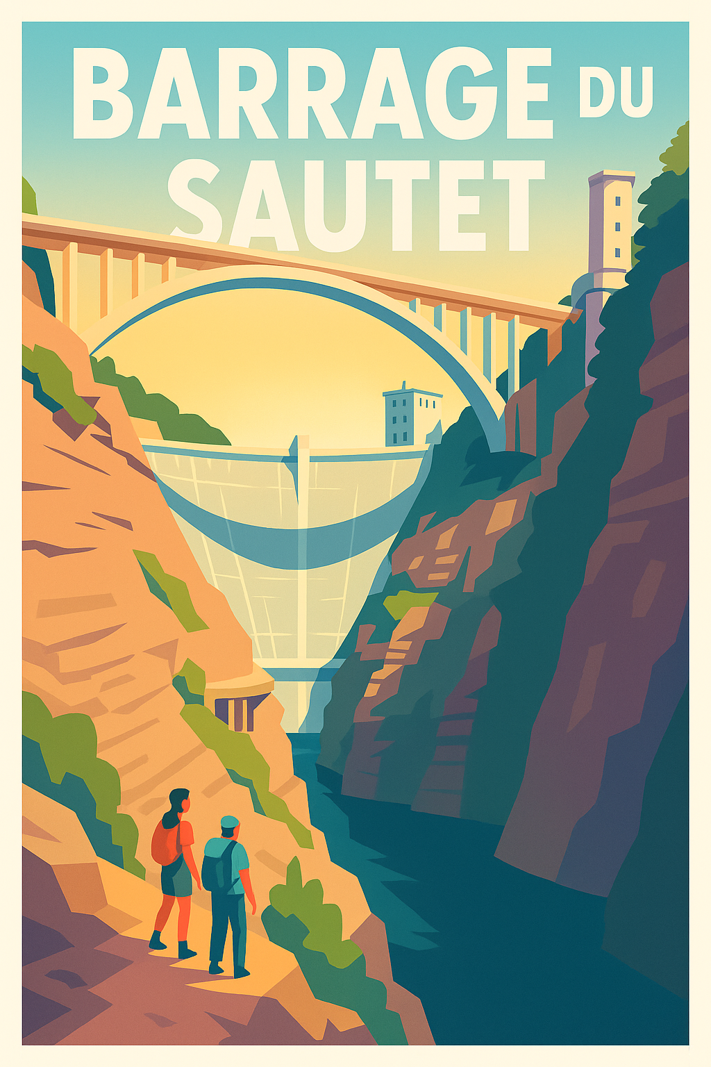 Affiche de Barrage du Sautet - L'élégance du génie civil au cœur des Alpes