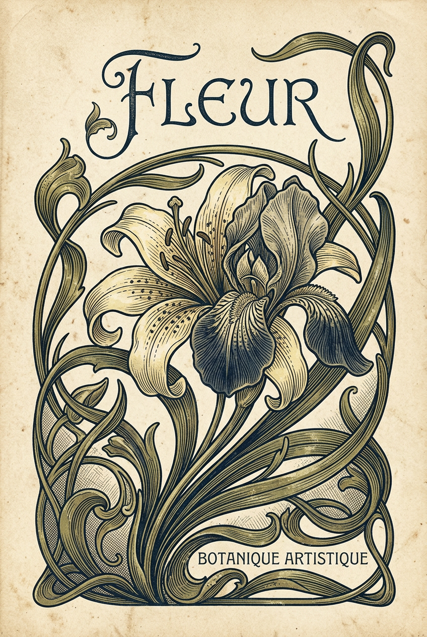 Affiche Fleur vintage, botanique artistique | Afich
