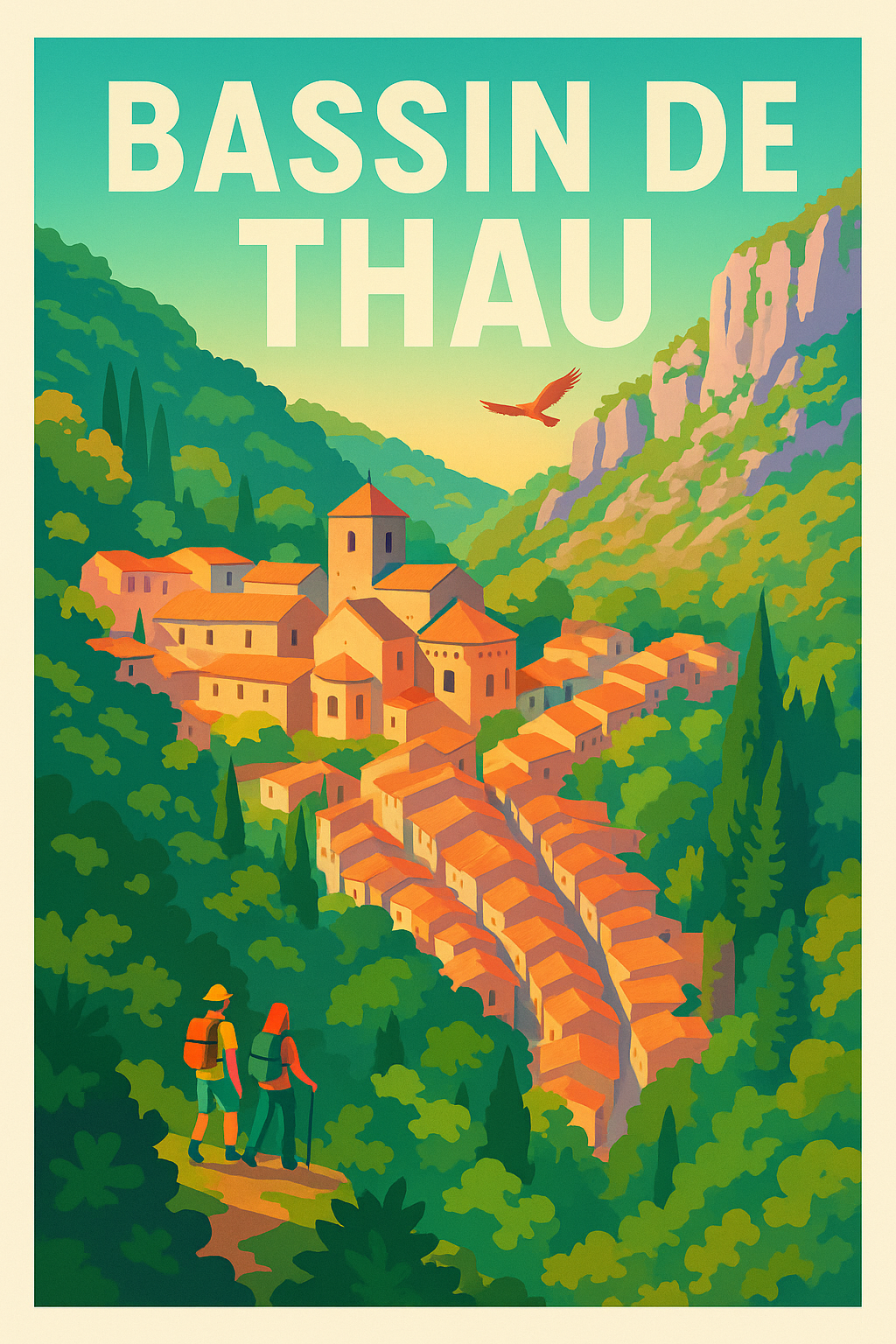 Affiche de Bassin de Thau - L'élégance méditerranéenne en version vintage
