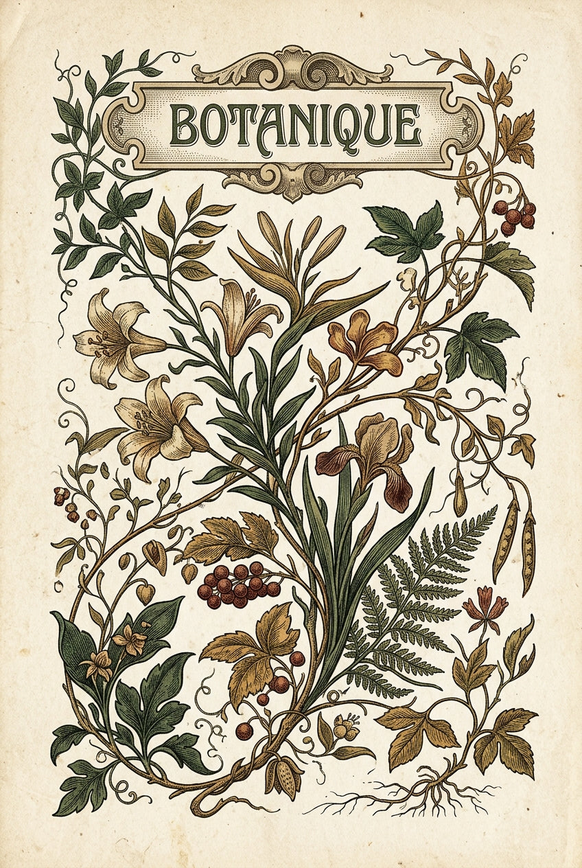 Affiche de botanique vintage, poster de fleurs | Afich