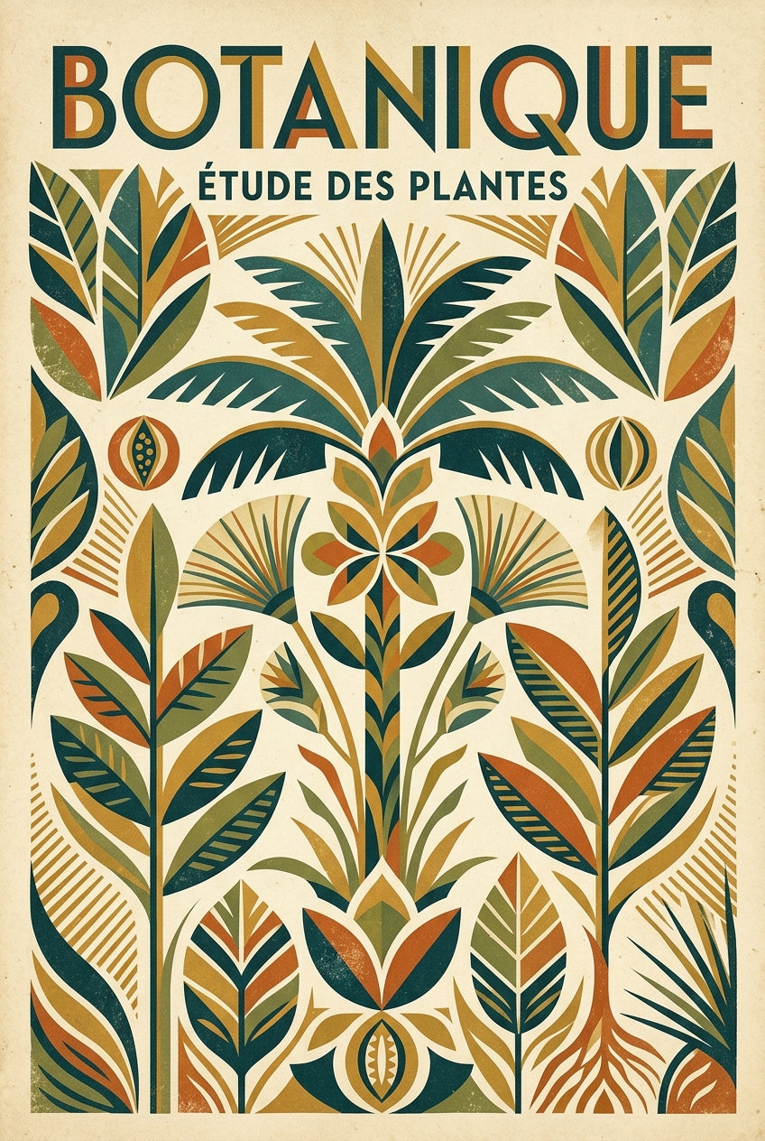 Affiche de botanique vintage, style art déco | Afich