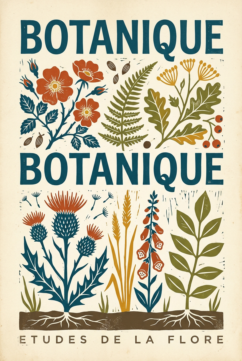 Poster de botanique vintage, fleurs et plantes | Afich